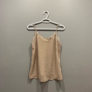 Dynamite Satin Top with Lace Detail
